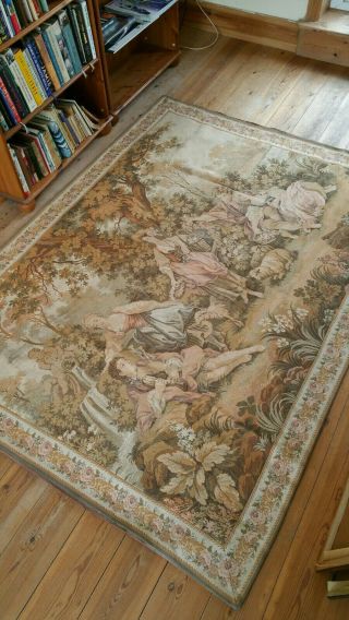 Fabulous Large Vintage French Country House Tapestry Rug Wall Hanging