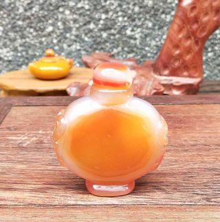 Natural Agate Jade Hand - Carved Statue Snuff Bottles Exquisite 020