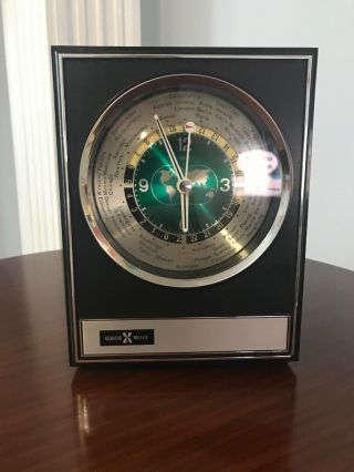Howard Miller Atomic Space Age Executive Desk World Time Clock Model 622 - 340 Mcm