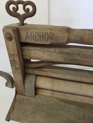 RARE ANTIQUE ANCHOR BRAND HAND CRANK CLOTHES WRINGER WASHER PRINCESS 5