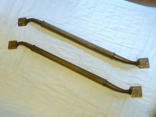 Antique Single Rare 1900s Large Brass Ribbed Door Handle Shop Pull Rh Only X1