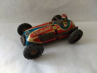 Vintage Tin Friction Car Called Rocket Made In Japan 4x2x11/2