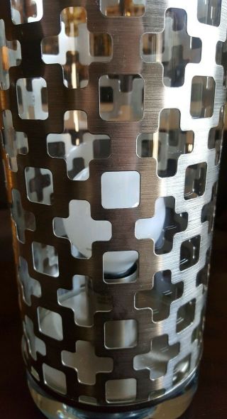 Mid - Century Styled Acrylic/Glass/Stainless Steel Table Accent Cylinder Lamp 7