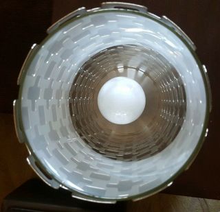 Mid - Century Styled Acrylic/Glass/Stainless Steel Table Accent Cylinder Lamp 8