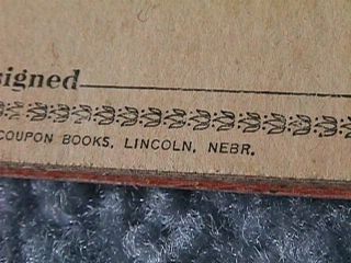 500 Lbs.  The PERFECT ICE COUPON BOOK Lincoln,  Nebraska Old Stock NOS 4