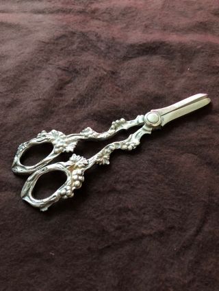 Antique Silver Grape Scissors Sheffield England