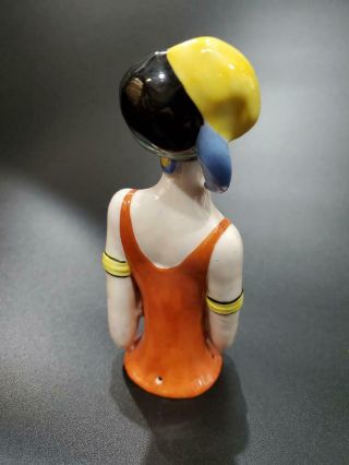 Antique German Porcelain Flapper Half Doll Art Deco 5.  25 