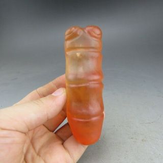 Chinese Jade,  Natural Red Crystal,  Jade,  Hongshan Culture,  Cicada,  Pendant R60