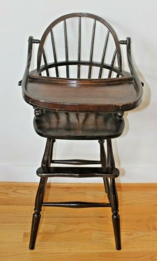 HEYWOOD WAKEFIELD Vintage Antique Solid Wood Child ' s High Chair Jenny Lind Style 4