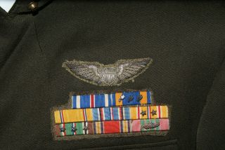 WW 2 USAAF OD Uniform Jacket Named.  Bullion Wings 2