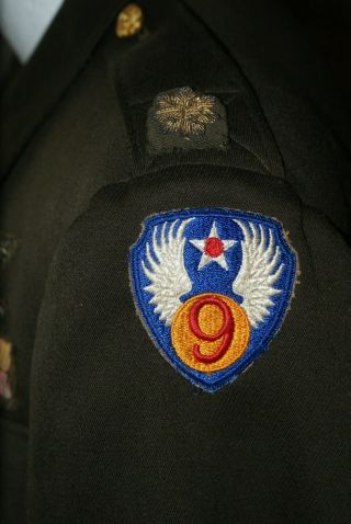 WW 2 USAAF OD Uniform Jacket Named.  Bullion Wings 6