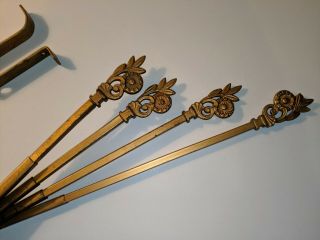 Set Of 4 Antique/vintage Swing Adjustable Curtain Rods With Mounting Hardware