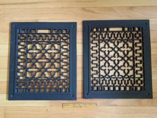 Two Cast Iron Grates Victorian Style Floor,  Ceiling,  Or Wall Heat,  Air Return