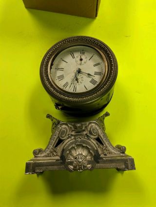 Antique Seth Thomas Metal Case Alarm Clock.  Parts
