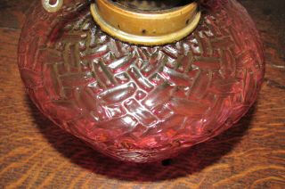 Victorian Ruby Cranberry glass drop in bowl font 2