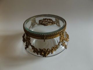 Antique Dresser Box With Ormolu Floral Swags