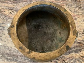 Chinese Bronze Censer Bowl with Lion Handles 4