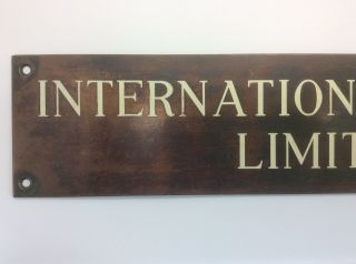 Vintage 1930s International Stores Limited Bronze Sign - Advertising 2