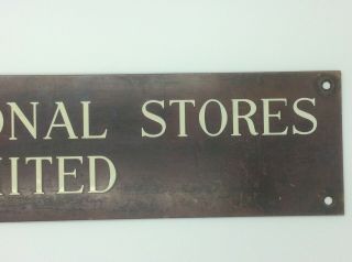 Vintage 1930s International Stores Limited Bronze Sign - Advertising 3