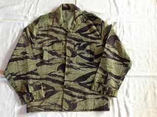Rare Version Of Vietnam Marine Corps Tqlc Sea Wave Tiger Stripe Camo Shirt.