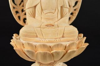 S3218: Japanese Wood carving BUDDHIST STATUE sculpture Ornament Buddhist art 3
