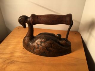 Ultra Rare Swan On Swan Antique Sad Iron