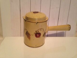 Vintage Old Fashion Hand Painted Metal Powdered Sugar Shaker - Kitchen Gadget Rare