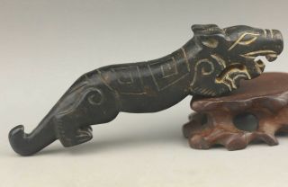 Chinese Old Natural Jade Hand - Carved Dragon Statue 5.  2 Inch