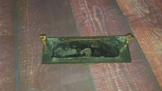 Vintage Victorian Antique Brass Solid Letter Plate Box Door Knocker Handle 2