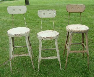 Vintage Industrial Drafting Stool Steampunk 3 Available