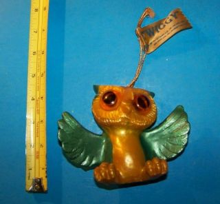Twiggy Owl 1967 Wallace Berrie / Russ Berrie Oily Jiggler With Tag Vintage 1967