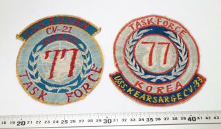 Us 77 Korea Task Force Cv - 21/33 Pilot Flight Squadron Patches 007 - 3411
