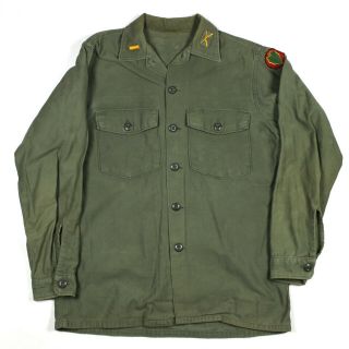 Og - 107 Field Fatigue Shirt Jacket Green Cotton 24th Infantry Division Lt Patch