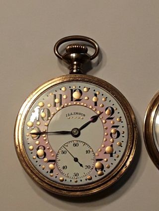 Illinois Pocket Watch 10 Year Gold Filled Case 17 Jewel Size 16