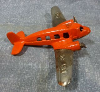 Vintage Hubley Tat 2252 - 6 Cast Iron 6 " Twin Engine Toy Airplane