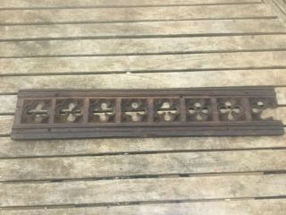 16th Century Church Oak Panel Carved Elizabethan Fretwork With A Great Patina