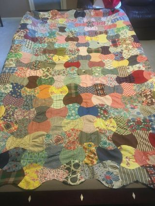 Vintage Quilt Top Hand Sewn.