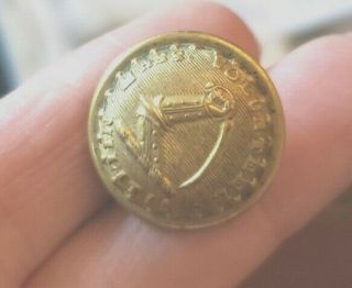 Civil War Massachusetts Coat Size Button - Treble Gilt Back Mark