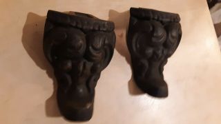 Set Of 2 Ornate Antique Cast Iron Claw Foot Tub Feet Furniture Wood Stove Feet