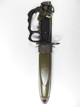 Us M7 Milpar Knuckle Bayonet Trench Knife M8a1 Pwh Scabbard