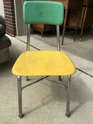 Mid - Century Modern HEYWOOD WAKEFIELD Vintage Child ' s School Chair Hey Woodite 2