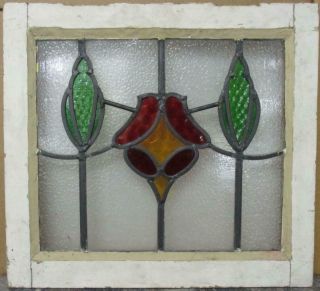Old English Leaded Stained Glass Window Pretty Sweep Design 18.  5 " X 16.  75 "