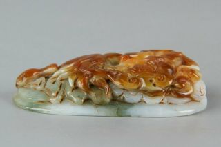 Chinese Exquisite Hand - carved Phoenix Carving jadeite jade Pendant 5