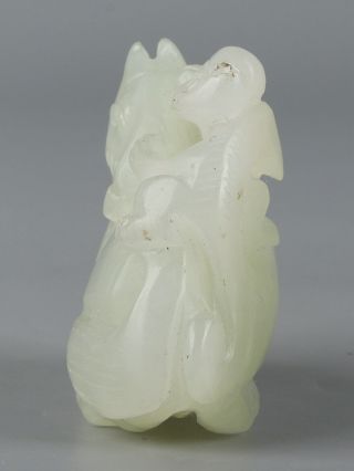 Chinese Exquisite Hand - carved Horse and monkey Carving Hetian jade statue 2