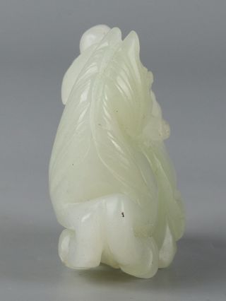 Chinese Exquisite Hand - carved Horse and monkey Carving Hetian jade statue 4