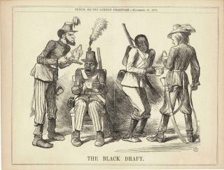 American Civil War British Satire Cartoon African American Draft 1864 2