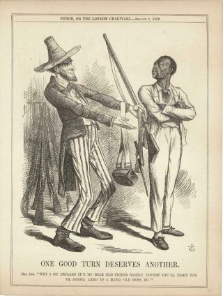 American Civil War British Satire Cartoon African American Draft 1862 1