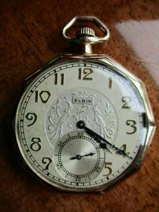 Vintage Antique Elgin 12s Pocket Watch Serviced