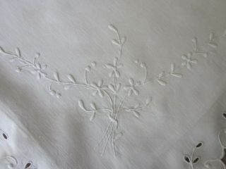 Antique French linen Fil scalloped edges PILLOW CASE with 