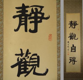 Uk11 With Commentary Calligraphy Kakejiku Hanging Scroll Japanese Shodo Kanji